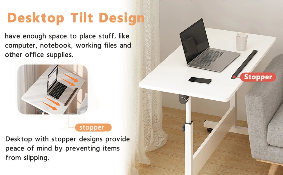 Rolling Adjustable Desk Portable Laptop Cart