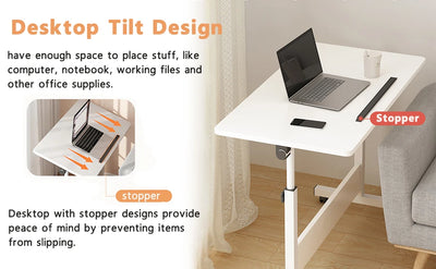Rolling Adjustable Desk Portable Laptop Cart