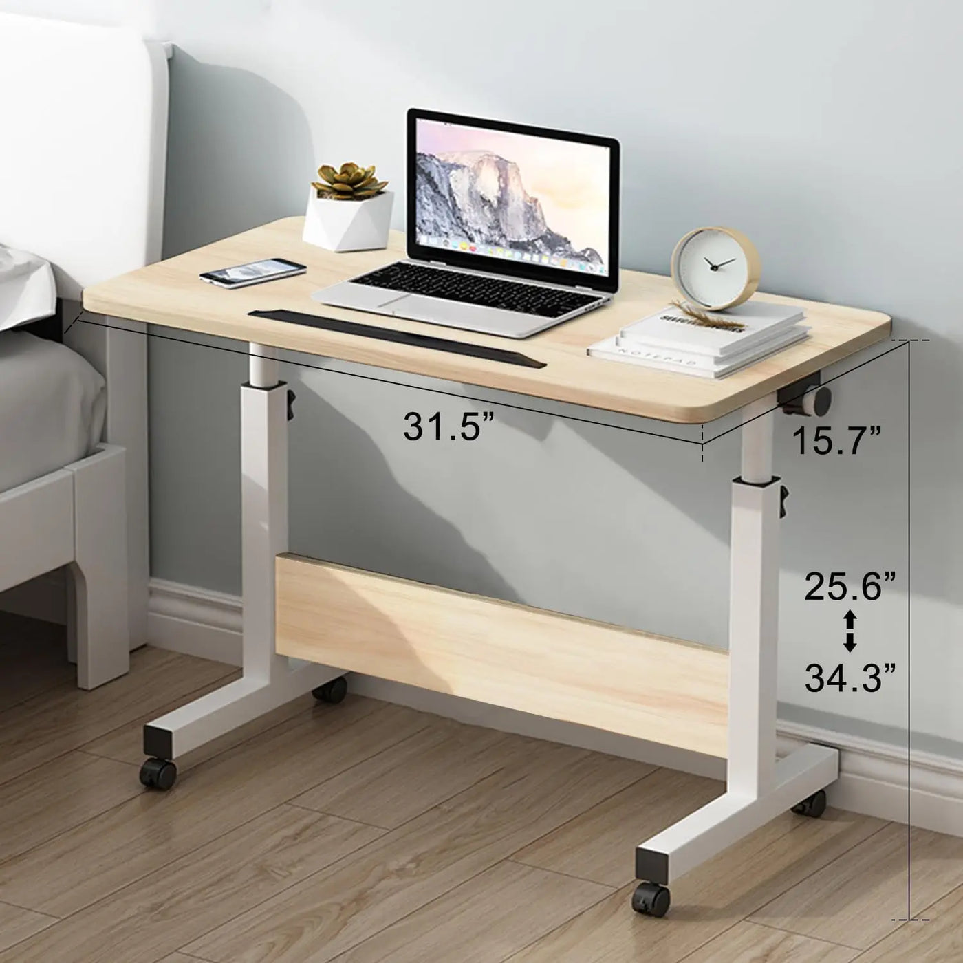Rolling Adjustable Desk Portable Laptop Cart