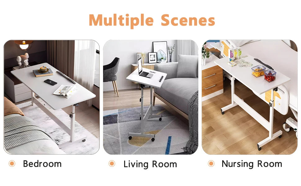 Rolling Adjustable Desk Portable Laptop Cart