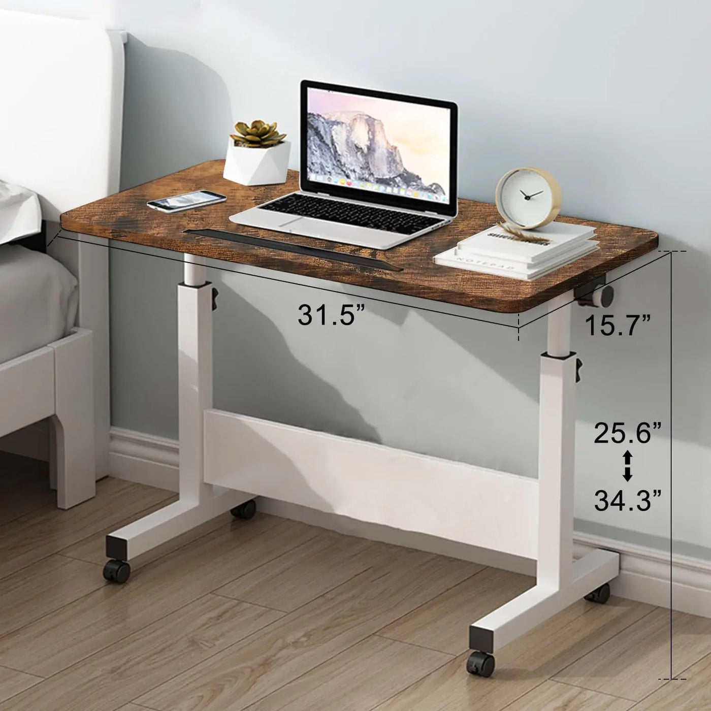 Rolling Adjustable Desk Portable Laptop Cart