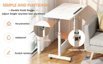 Rolling Adjustable Desk Portable Laptop Cart